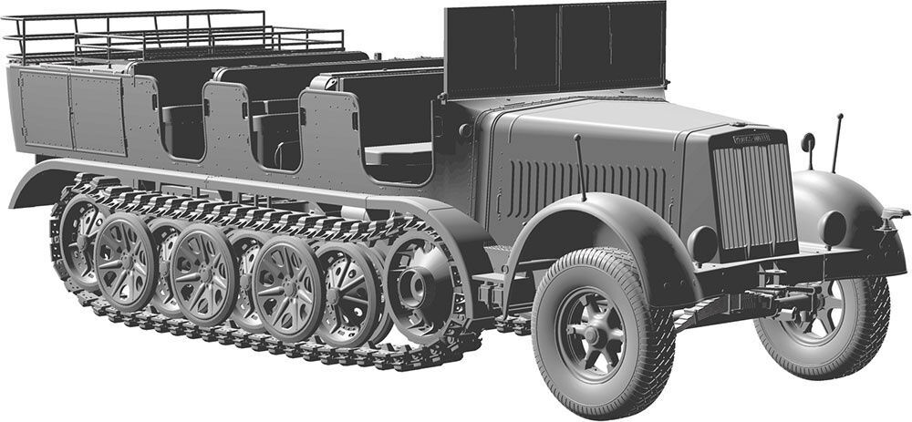 Daswerk 35037 1/35 Mtl. Zgkrwg. 8t Sd.Kfz. 7 w/ Crew (9120461455597)