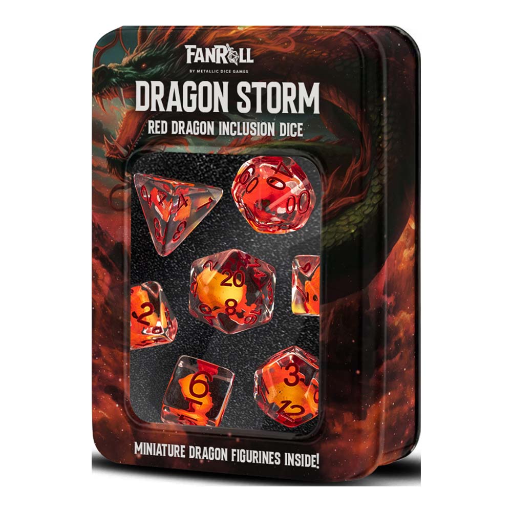 MDG Dragon Storm Inclusion Resin Dice Set: Red Dragon