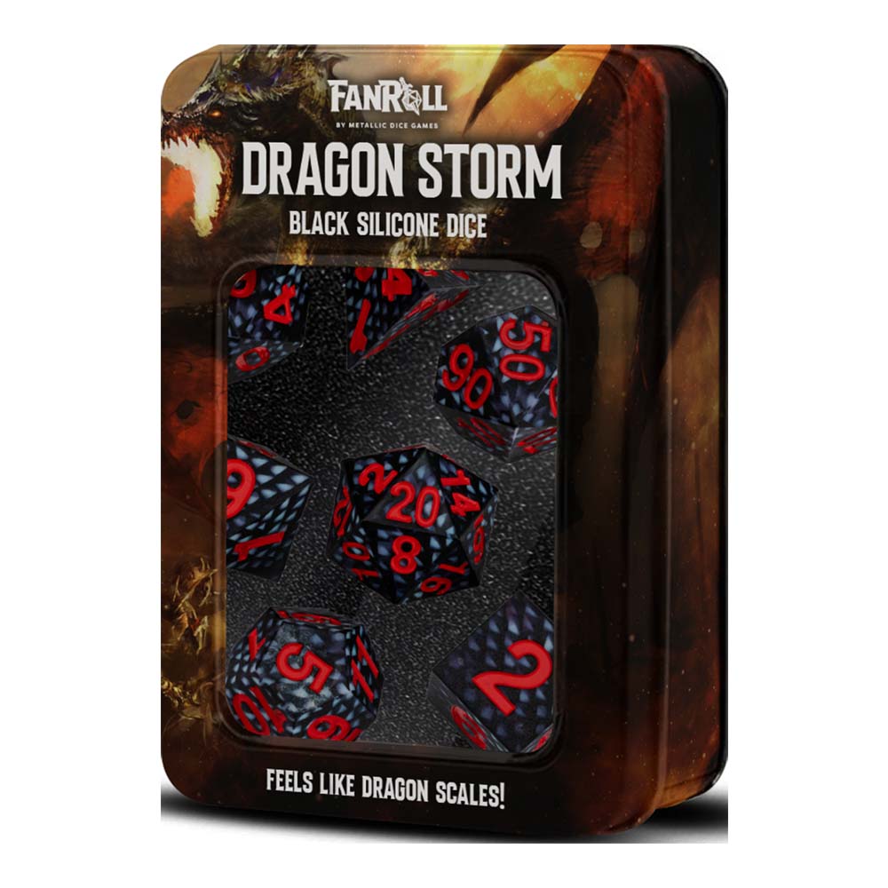 MDG Dragon Storm Silicone Dice Set: Black Dragon Scale