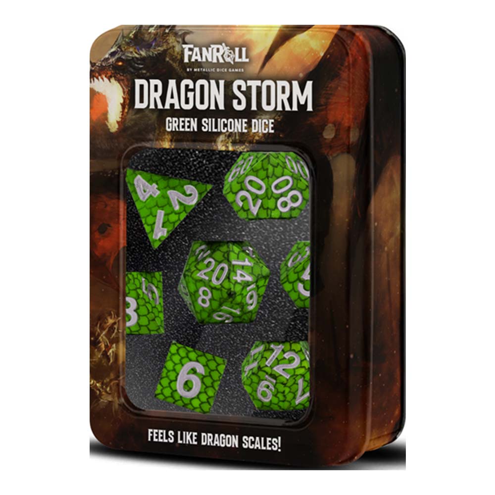 MDG Dragon Storm Silicone Dice Set: Green Dragon Scale
