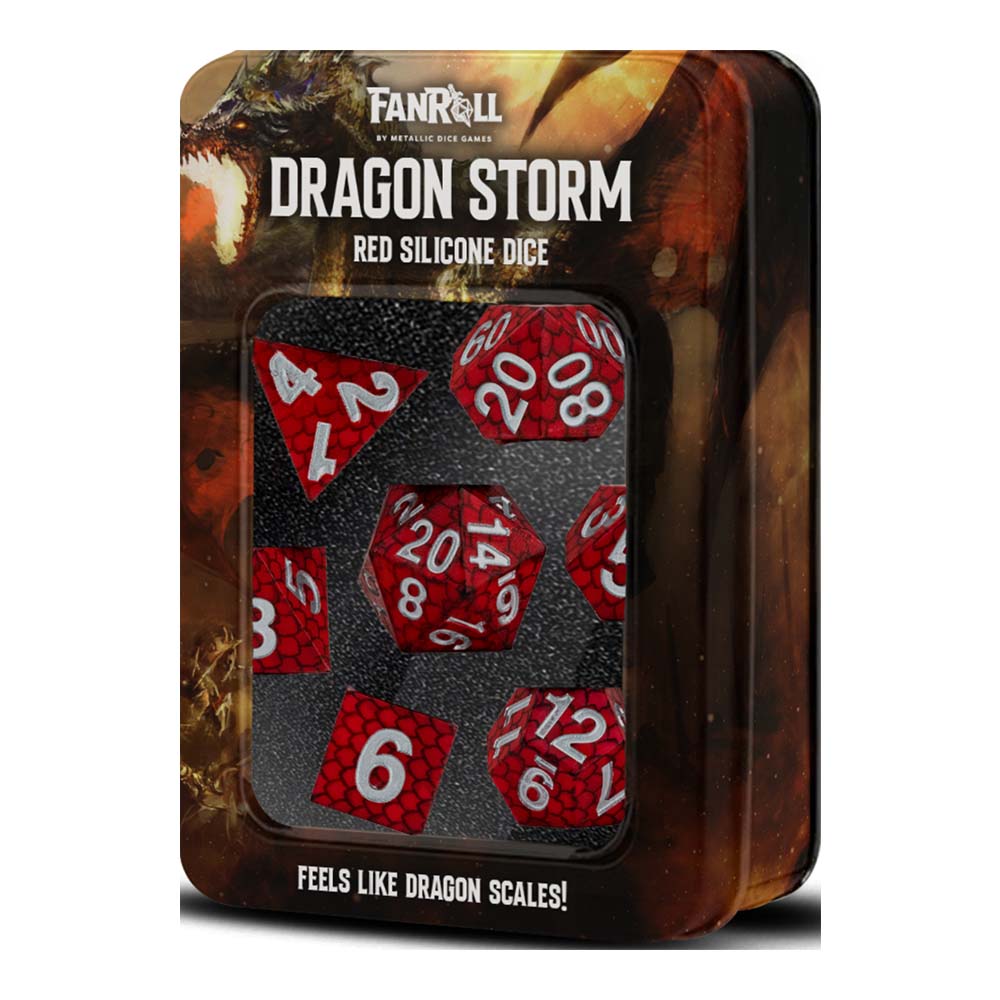 MDG Dragon Storm Silicone Dice Set: Red Dragon Scales