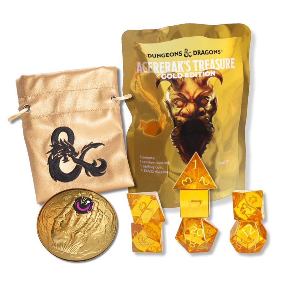 Dungeons & Dragons Acererak's Treasure Gold Edition 25 Count Dice Set