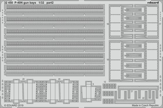 Eduard 32450 1/32 P-40N gun bays Photo etched parts (8966293815533)