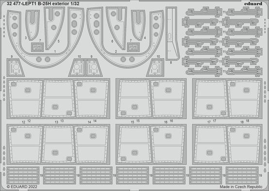 Eduard 32477 1/32 B-25H exterior Photo etched set for HKM (8966294110445)