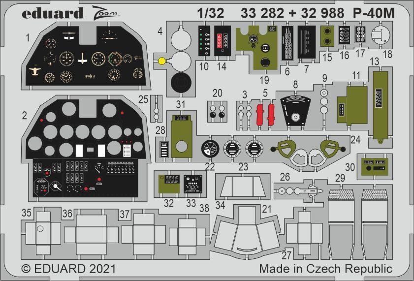 Eduard 33282 1/32 P-40M Photo etched parts (8966294438125)