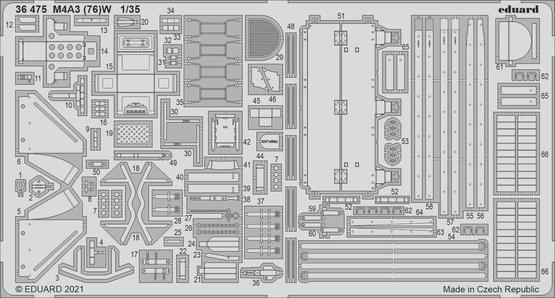 Eduard 36475 1/35 M4A3 (76)W Photo etched parts (8966295814381)