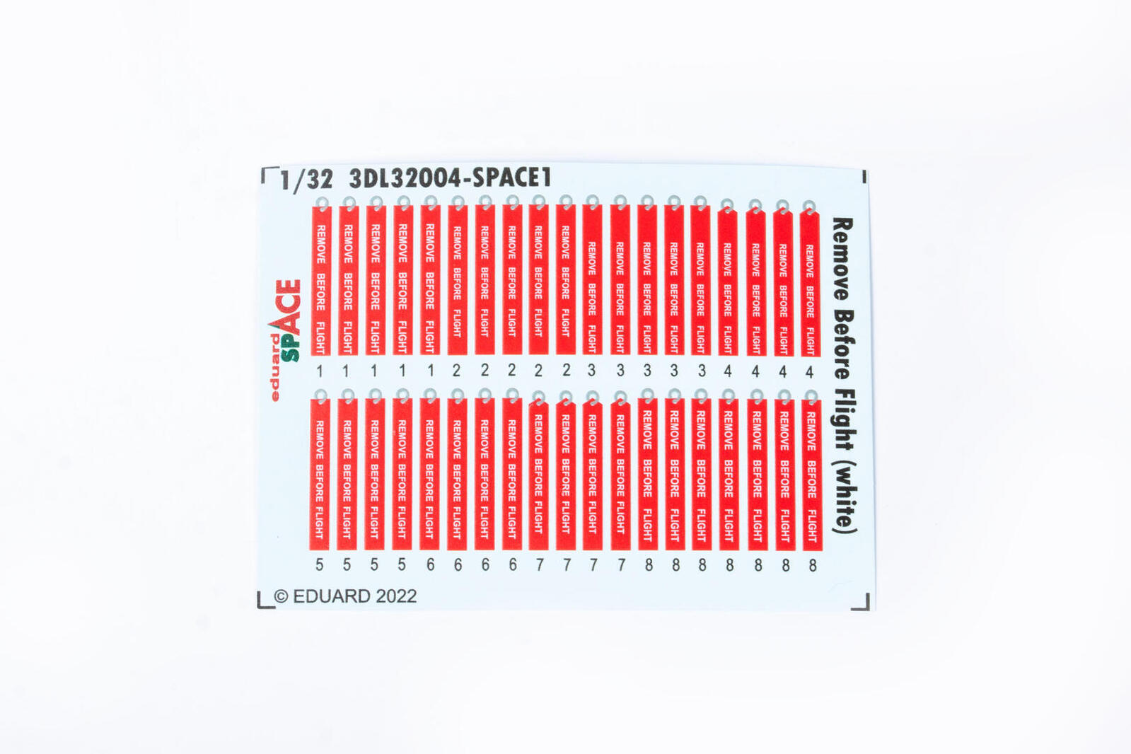 Eduard 3DL32004 1/32 Remove Before Flight (white) Space Decals (8966296305901)