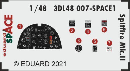 Eduard 3DL48007 1/48 Spitfire Mk.II SPACE 3D Decals - Hobby City NZ (8966296600813)