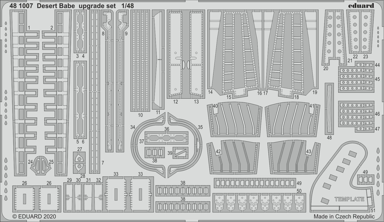 Eduard 481007 1/48 Desert Babe upgrade Photo etched set (Eduard) (8966297420013)