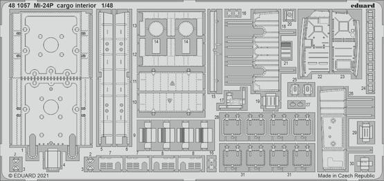 Eduard 481057 1/48 Mi-24P cargo interior Photo etched set (8966297813229)