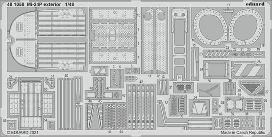 Eduard 481058 1/48 Mi-24P exterior Photo etched set (8966297845997)
