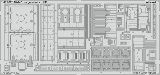 Eduard 481067 1/48 Mi-24D cargo interior Photo etched parts (8966297977069)
