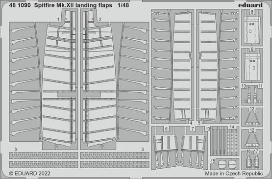 Eduard 481090 1/48 Spitfire Mk.XII landing flaps Photo etched set - Hobby City NZ (8966298468589)