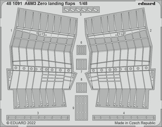 Eduard 481091 1/48 A6M3 Zero landing flaps Photo etched set (8966298599661)