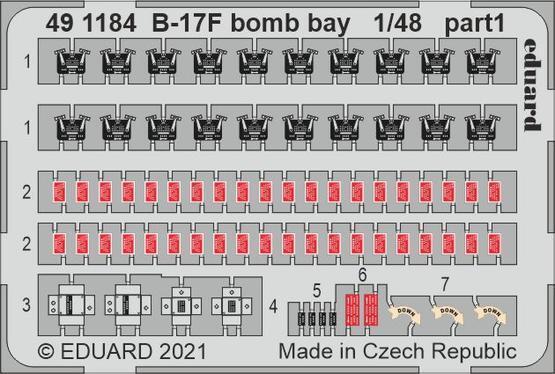Eduard 491184 1/48 B-17F bomb bay Photo etched parts - Hobby City NZ (8966298796269)