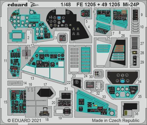 Eduard 491205 1/48 Mi-24P interior Photo etched set - Hobby City NZ (8966298829037)