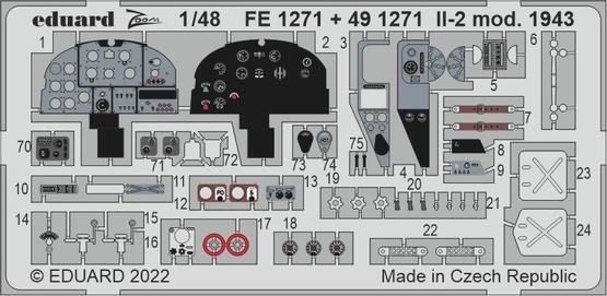 Eduard 491271 1/48 IL-2 mod. 1943 Photo etched parts (8966299255021)