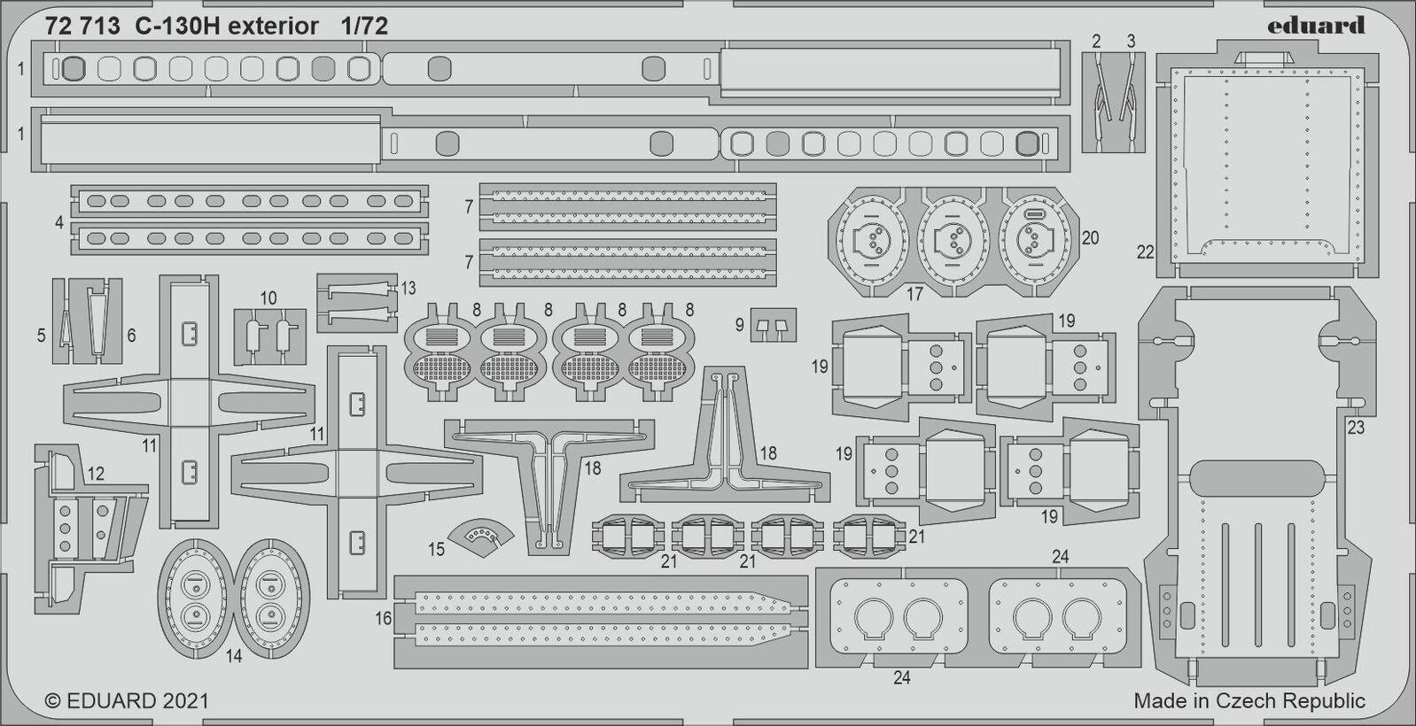 Eduard 72713 1/72 C-130H exterior Photo etched parts (8966304727277)