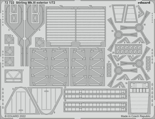Eduard 72722 1/72 Stirling Mk. III exterior Photo etched parts - Hobby City NZ (8966304858349)