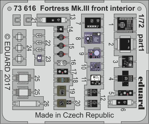 Eduard 73616 1/72 Fortress Mk. III front interior 1/72 (Airfix) (8966305120493)