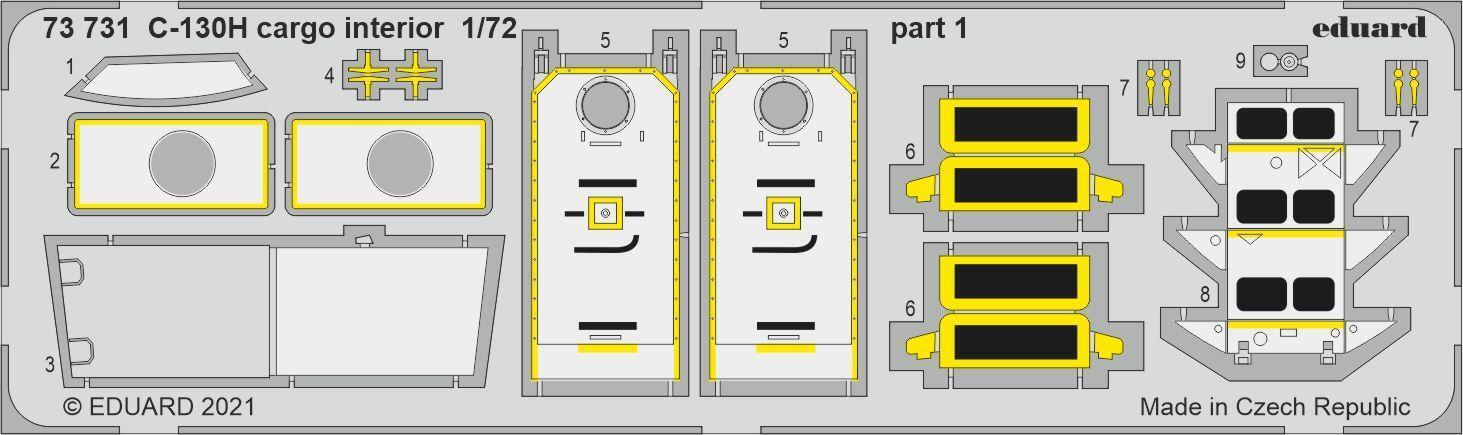 Eduard 73731 1/72 C-130H cargo interior Photo etched parts (8966305480941)