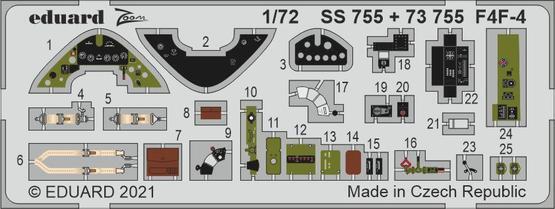Eduard 73755 1/72 F4F-4 (Arma Hobby) Colour Photo Etch Set (8966305775853)