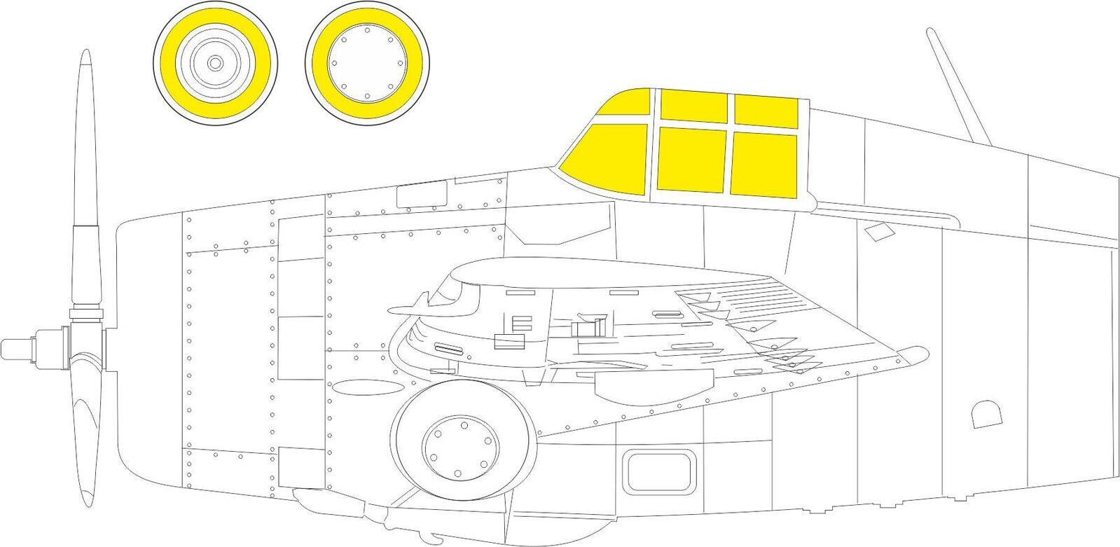 Eduard CX610 1/72 F4F-4 (Arma Hobby) Mask Set (8966308167917)