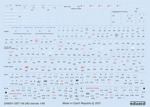 Eduard D48091 1/48 Mi-24D stencils - Hobby City NZ (8966308462829)