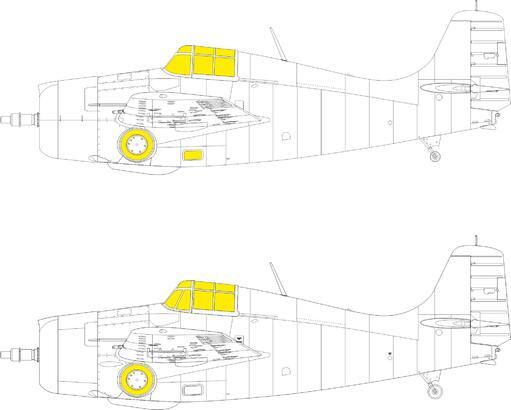 Eduard EX878 1/48 F4F-3 Wildcat TFace Masks (8966309740781)