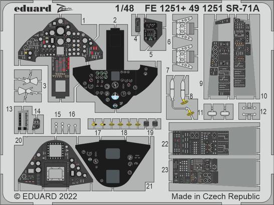 Eduard FE1251 1/48 SR-71A (Revell) Colour Photo Etch Set - Hobby City NZ (8966311117037)