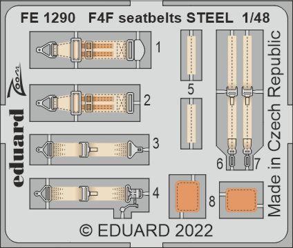 Eduard FE1290 1/48 F4F seatbelts Steel Photo etched parts - Hobby City NZ (8966311280877)