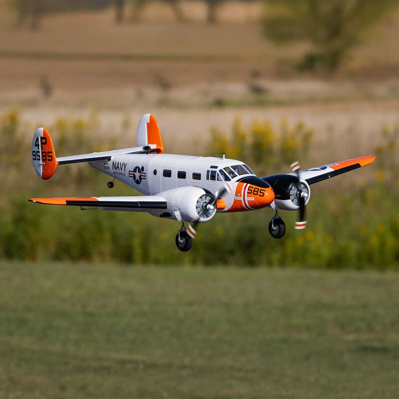 E-Flite 1.5m Beechcraft D18/RC-45J Bind and Drive Basic with AS3X+ and SAFE Select RC Plane (26)