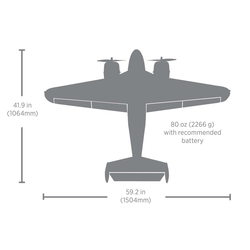 E-Flite 1.5m Beechcraft D18/RC-45J Bind and Drive Basic with AS3X+ and SAFE Select RC Plane (3)