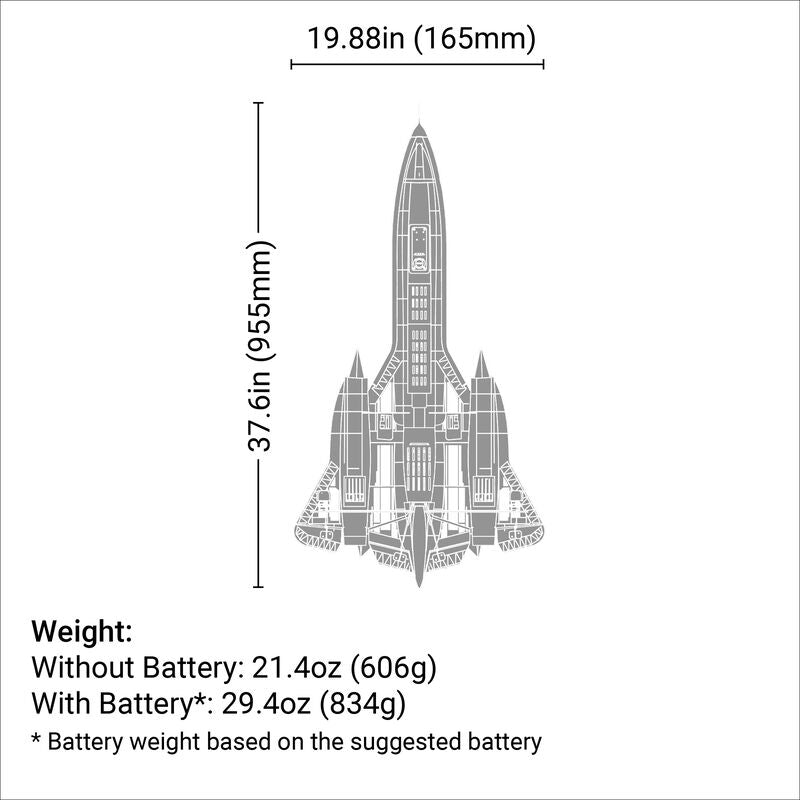 E-Flite SR-71 Blackbird Twin 40mm EDF Bind and Drive Basic AS3X SAFE Select RC Aircraft (2)