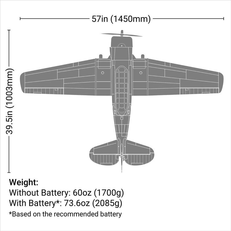 E-Flite SNJ-5/AT-6 Texan 1.5m BNF Basic with AS3X+ and SAFE Select RC Warbird (2)