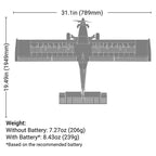 E-Flite Micro DRACO 800mm BNF Basic with AS3X and SAFE Select RC Plane (14)