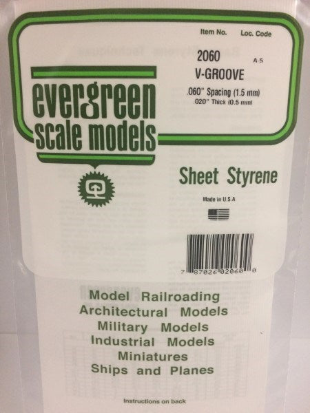 Evergreen 2060 V GROOVE 15X29CM X.5MM SP1.5MM (7816419606765)