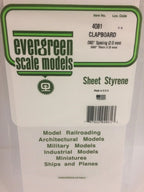 Evergreen Styrene Clapboard Siding 6 x 12" - 0.080" Spacing (1pc)