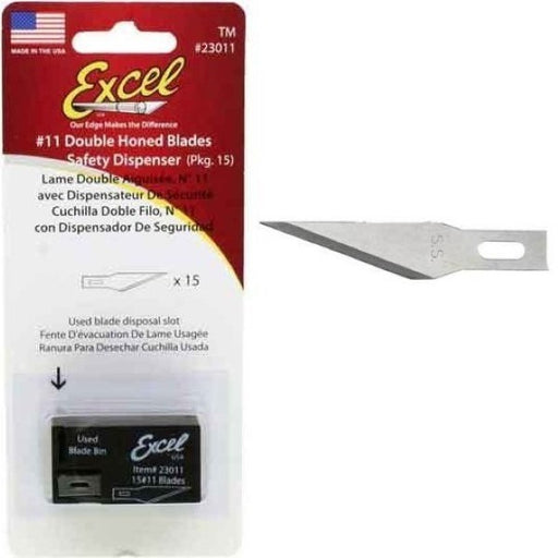 Excel 23011 #11 Double Honed Blades (15 Pack w/Dispenser) - Hobby City NZ