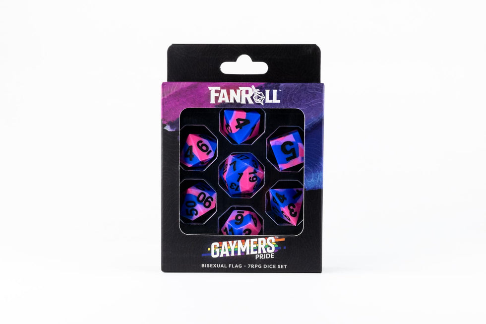 MDG 16mm Pride Sharp Edge Silicone Rubber Poly Dice Set Bisexual - MDG7502