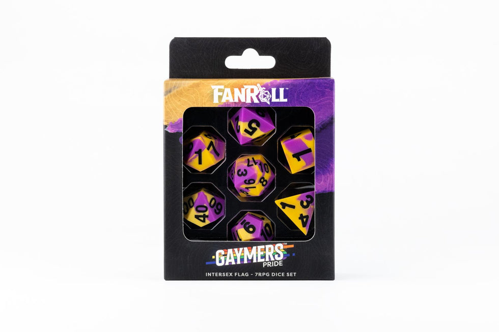 MDG 16mm Pride Sharp Edge Silicone Rubber Poly Dice Set Intersex - MDG7504