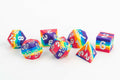 MDG Sharp Edge Silicone Rubber Dice Set Rainbow - MDG784