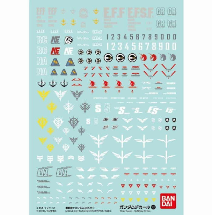 Bandai G5057970 GUNDAM DECAL 107 MOBILE SUIT GUNDAM UNICORN MULTIUSE 1