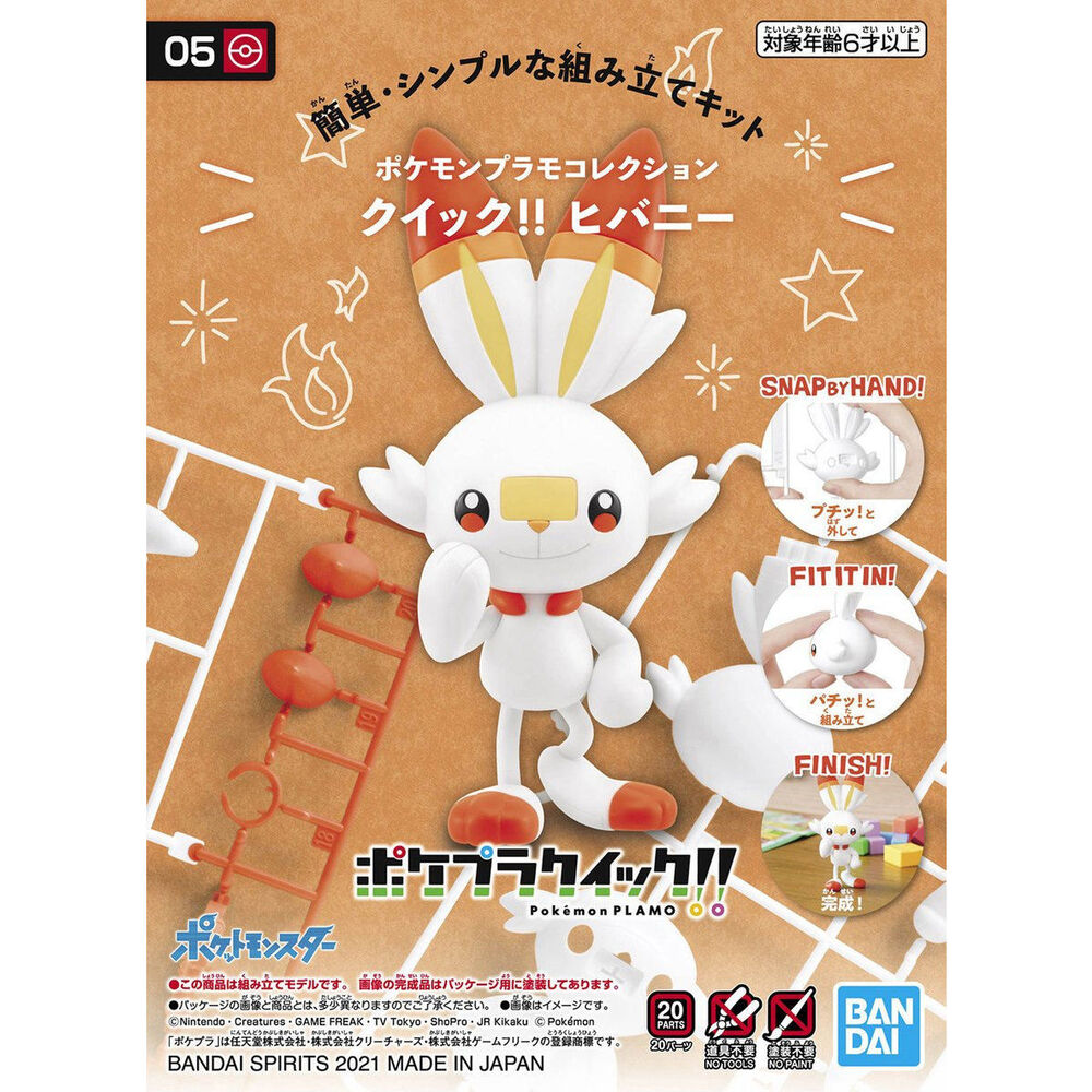 Bandai Pokemon G5061572 Pokemon Model Kit Quick!! 05 SCORBUNNY - Hobby City NZ