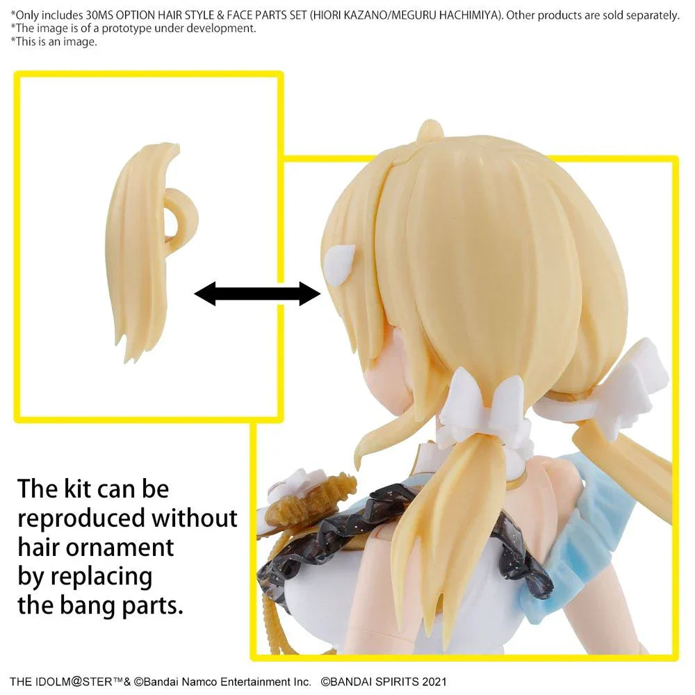 Bandai G5065704 30MS Option Hair Style & Face Parts Set (Hiori Kazano/Meguru Hachimiya) - Hobby City NZ