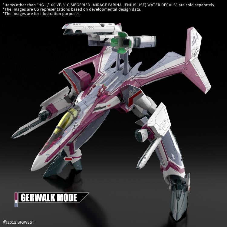 Bandai G50691671 HG 1/100 VF-31C Siegfried (Mirage Farina Jenius Use) Water Decals - Hobby City NZ