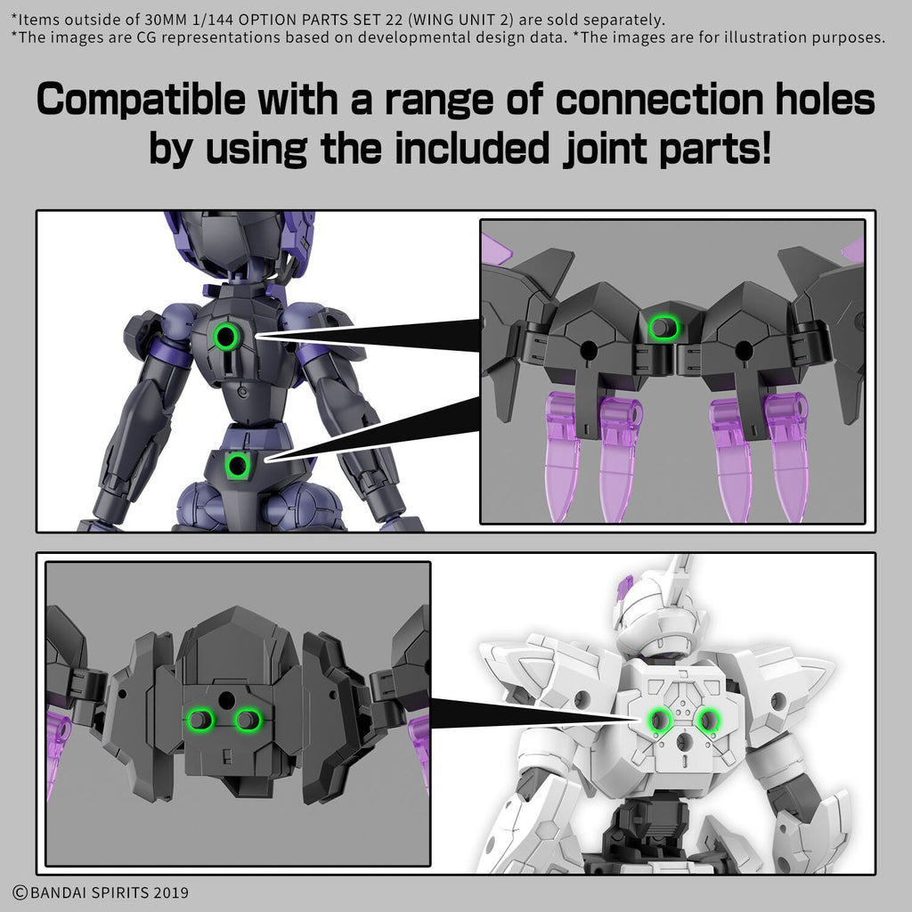 Bandai G5069183 30MM 1/144 Option Parts Set 22 (Wing Unit 2) - Hobby City NZ