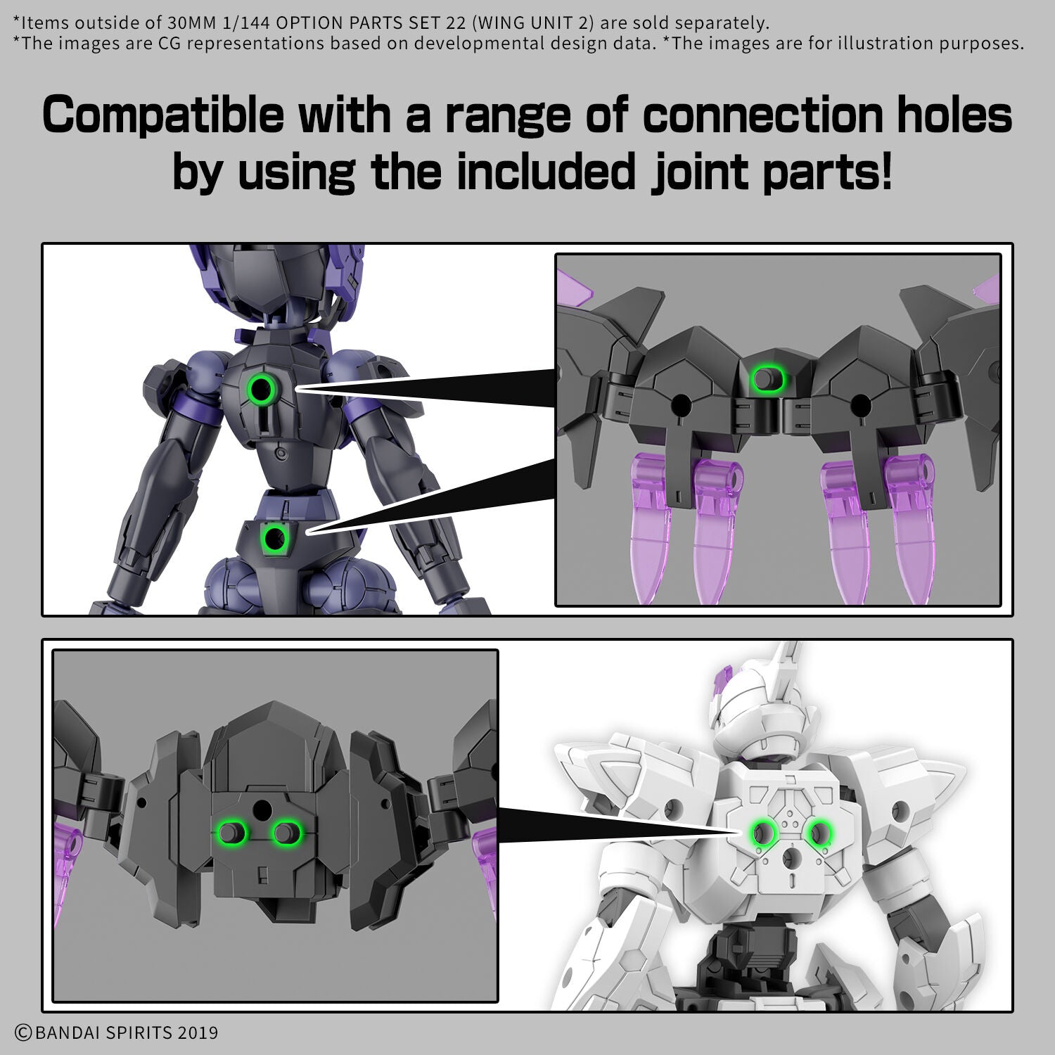 Bandai G5069183 30MM 1/144 Option Parts Set 22 (Wing Unit 2) - Hobby City NZ
