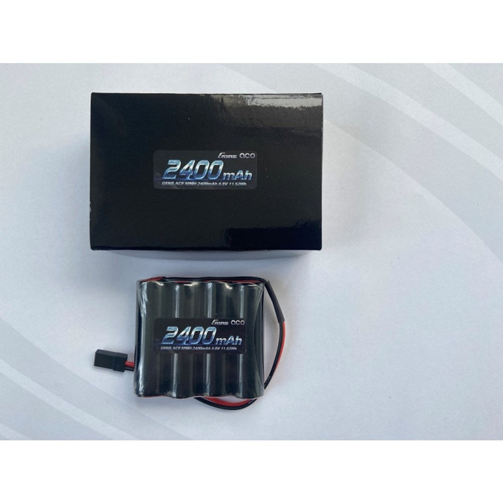 Gens Ace 2400mah NiMh Flat RX Pack w/JR Plug 120mm Long Lead 122g