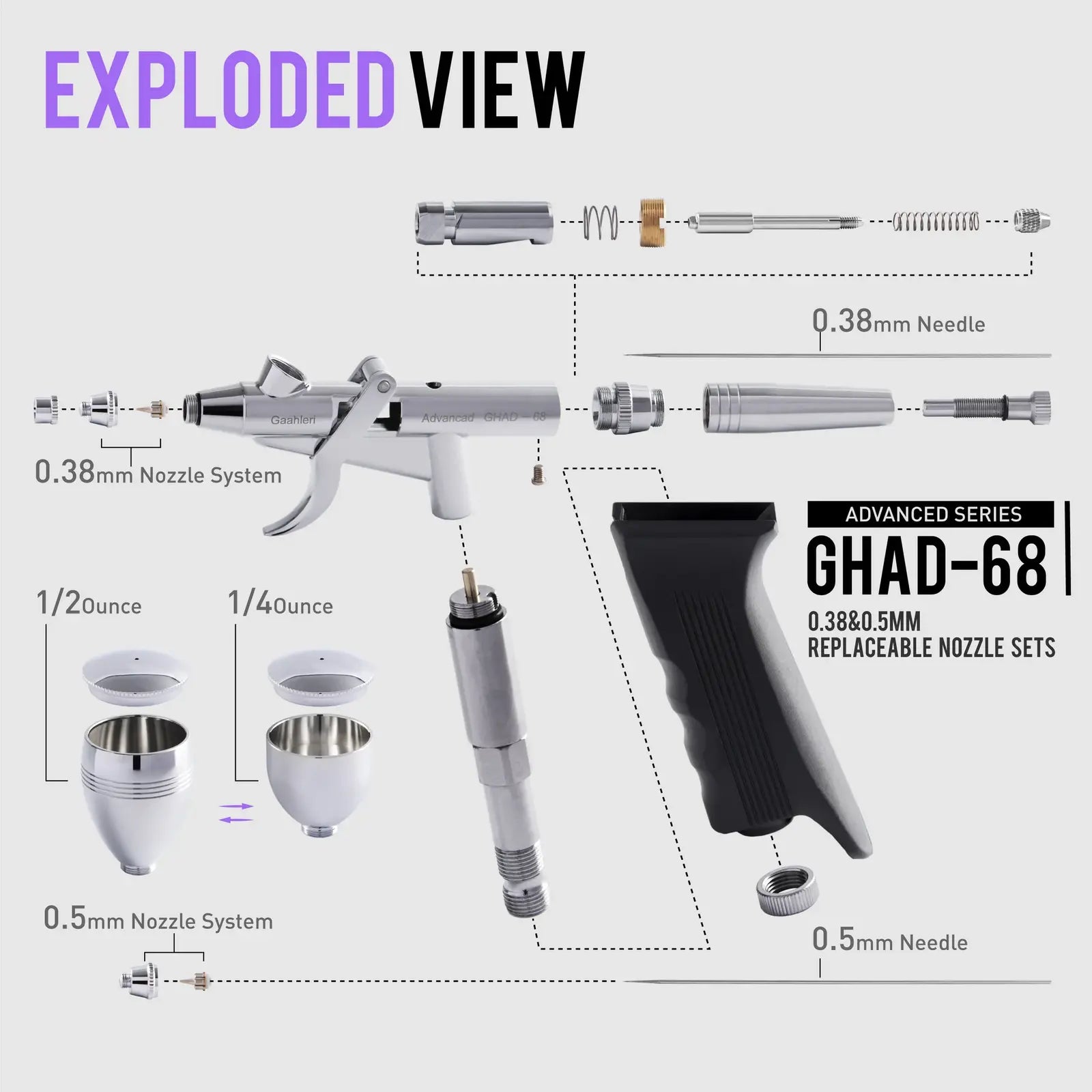 Gaahleri GAA-40140 GHAD-68 Advanced Series Airbrush